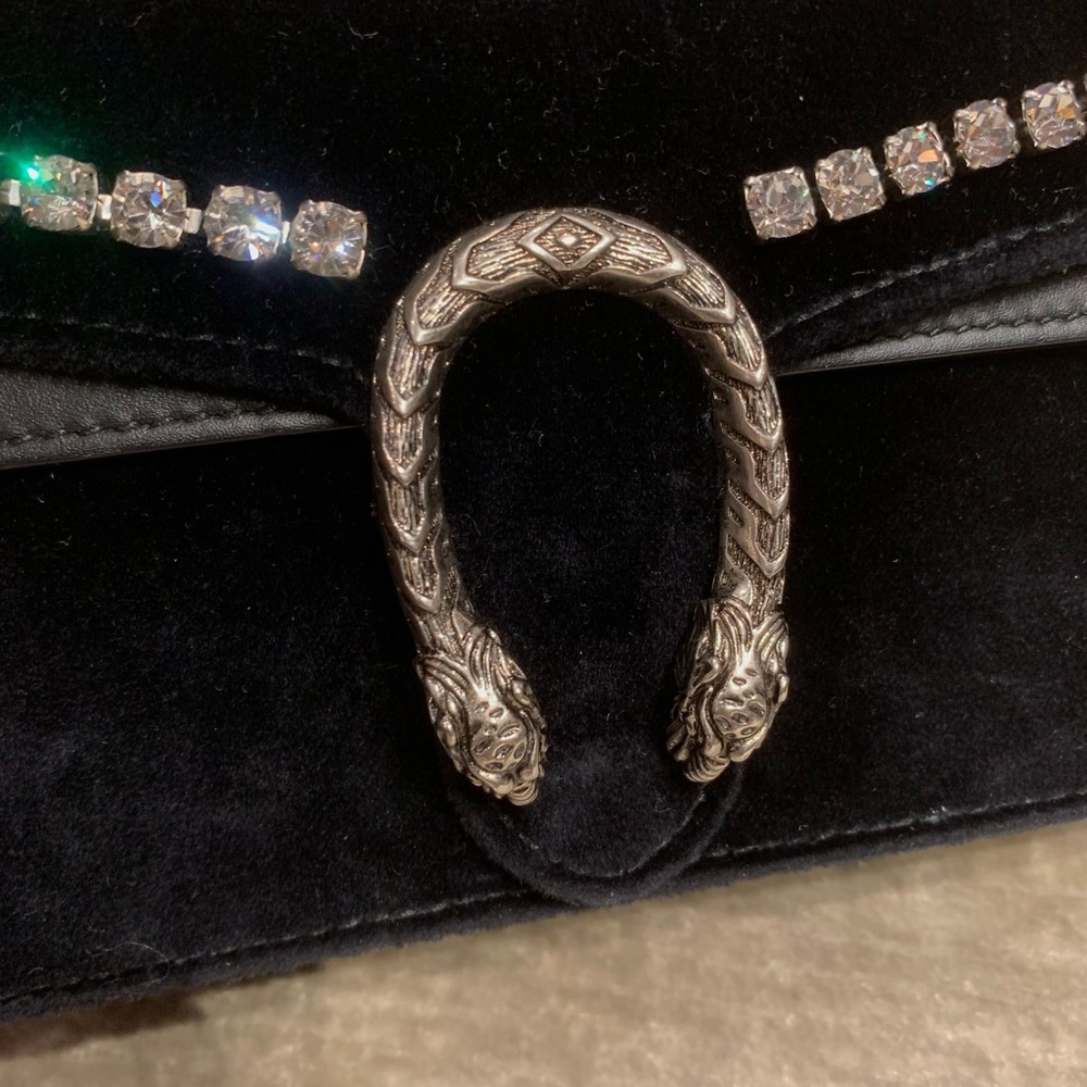 Gucci Black Crossbody Bag with Crystal Embellishments - Picture 7 of 9